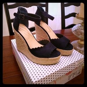 Lulus Navy Wedges